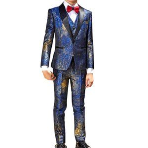 Blue/Gold Boy Suits 6 piece set